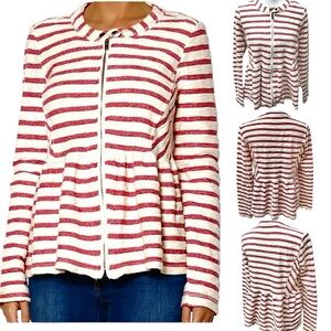 Free People Red and White Striped Jacket